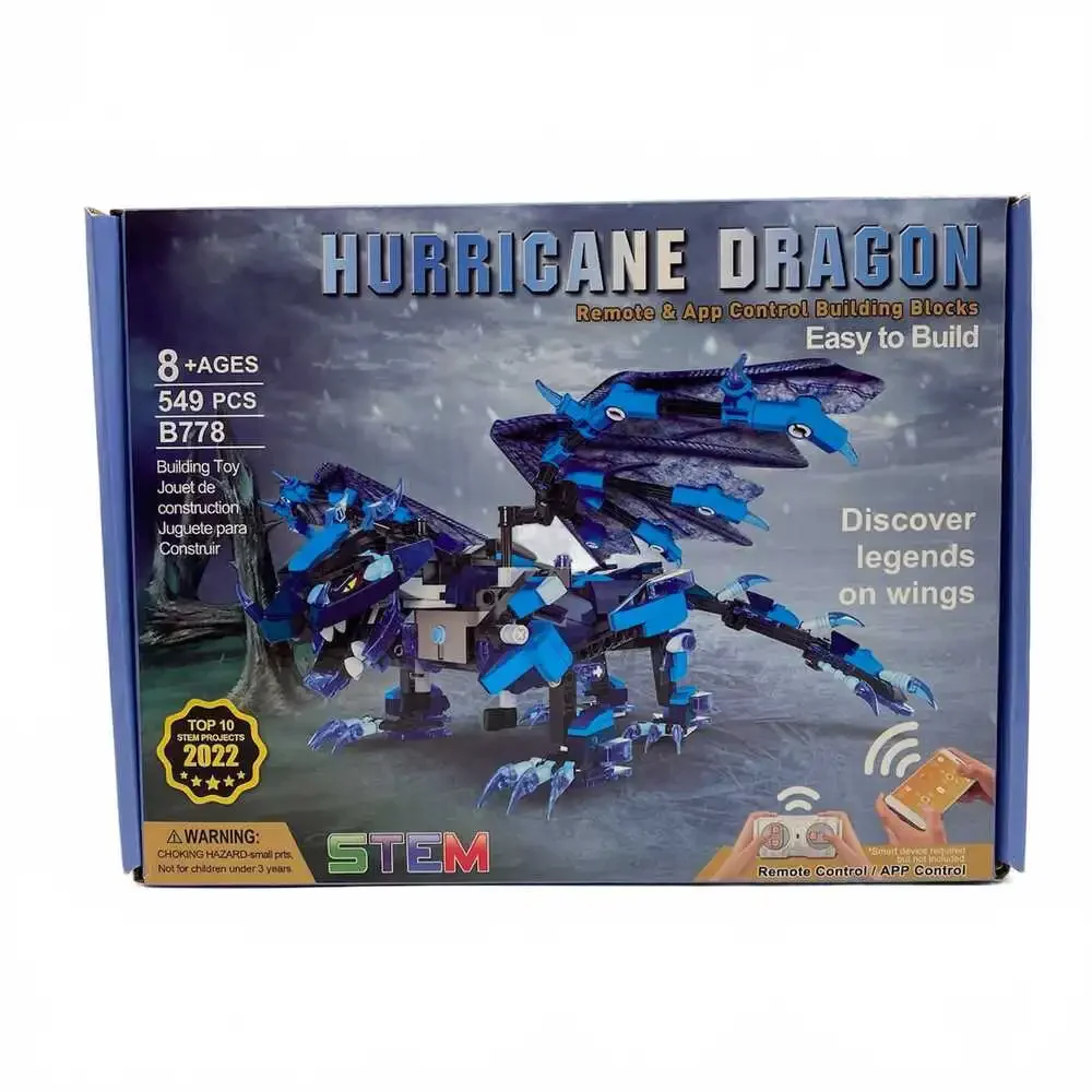 STEM Blue Hurricane Dragon Remote & App Control Building Blocks